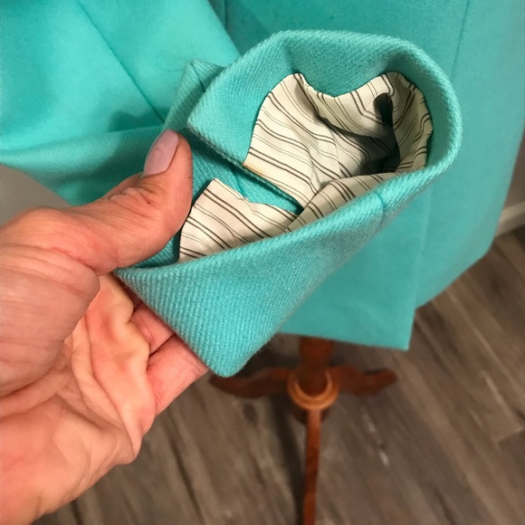 J.Crew Turquoise Jacket in Double Serg Wool 4 - Picture 7 of 8